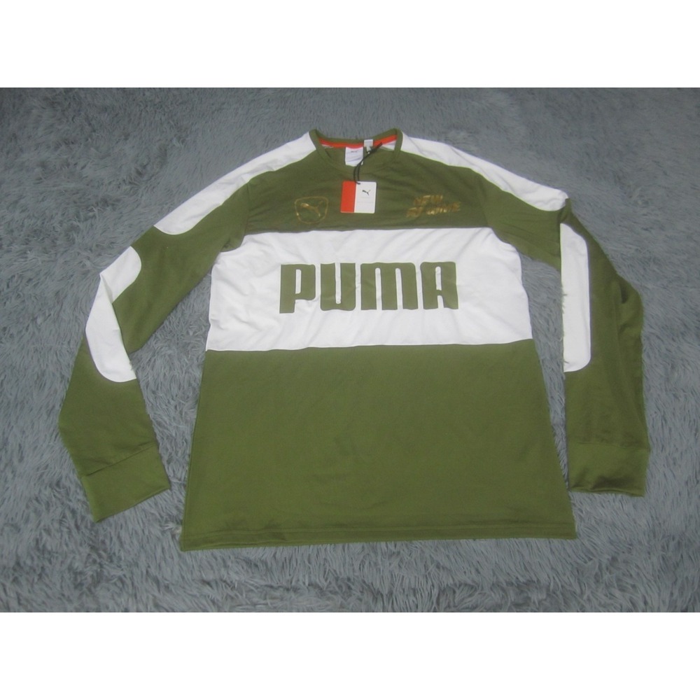 Puma Shirt Adult Large Green NWT Atelier New Regime Long Sleeve Olive Branch Men